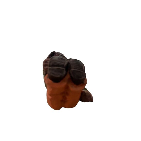 1999 Resin Clown Baby Figurine Orange Overalls 2" Brown Skin - Picture 5 of 10